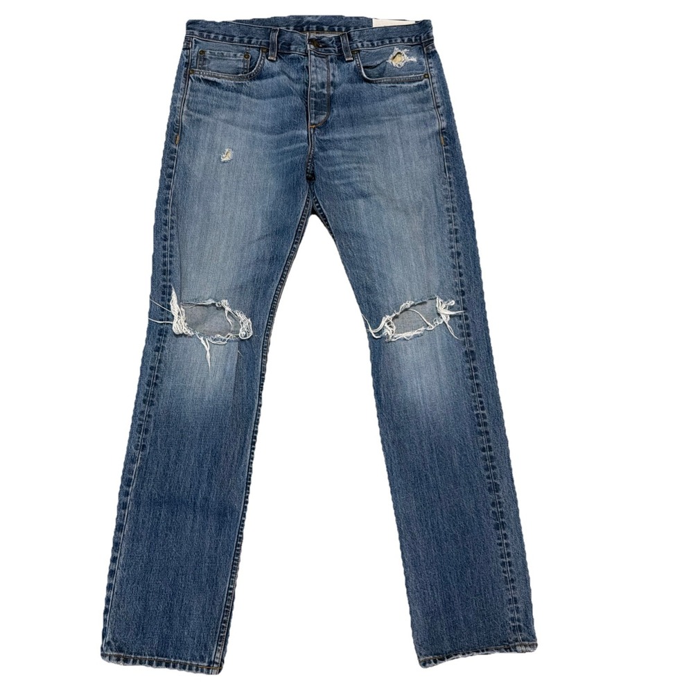 Rag & Bone Standard Issue Jeans 34(35)x32  Blue Fit 2 Slim‎ Button Fly Denim